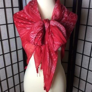 ❤️Be Mine...Red & White Paisley Wrap Scarf!
